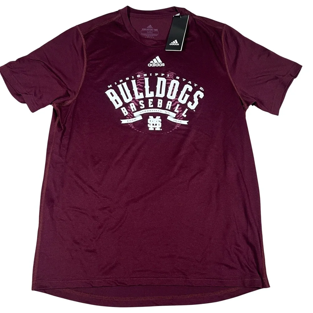Adidas Mississippi‎ State Bulldogs Baseball Creator Tee Climalite Maroon Mens M